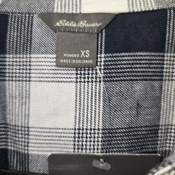 Eddie Bauer Men's XS Blue WR Field Flannel LS Tunic Gravel NWT Retail $55 (C36) - Picture 8 of 9